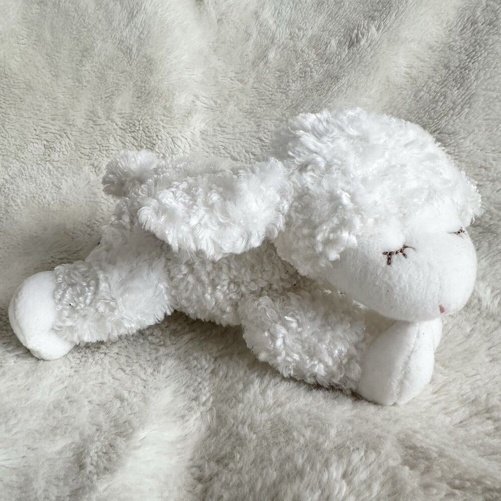 Baby Gund Winky Lamb Sheep White Sleepy Rattle 8" Plush Stuffed Animal Lovey